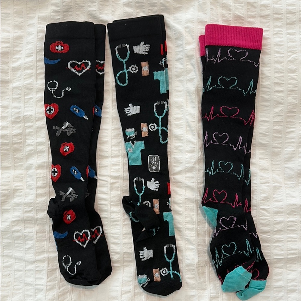 Medical Themed Black Socks Set
